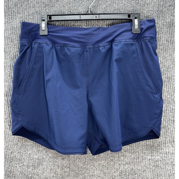 Lands’ End 5” Quick Dry Board Shorts Womens 12 Navy Blue Lined Swim Cover Up - Picture 1 of 9